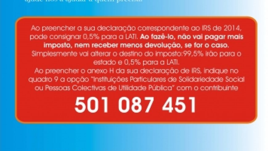 Com O Seu Irs, Ajude A Lati A Ajudar Quem Mais Precisa
