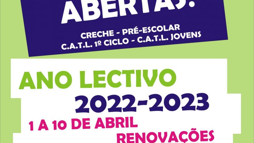 Abertas as Renovações/ Inscrições na Área de Crianças e Jovens